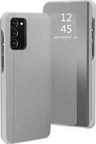 Spiegel Cover - Hoesje - Clear View Case Geschikt voor: Samsung Galaxy A41 - Zilver