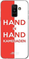 6F hoesje - geschikt voor Samsung Galaxy A6 Plus (2018) -  Transparant TPU Case - Feyenoord - Hand in hand, kameraden #ffffff