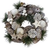 Peha Kerstkrans Met Decoratie 26 Cm Groen/wit