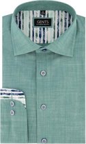 GENTS | Overhemd Heren Volwassenen linnenlook groen Maat XL 43/44