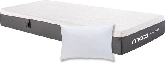 Maxi Pocket pocketvering matras met traagschuim toplaag inclusief hoofdkussen(s) - 90 x 210 cm