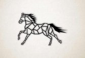Wanddecoratie - Galopperend paard - L - 74x109cm - Zwart - muurdecoratie - Line Art