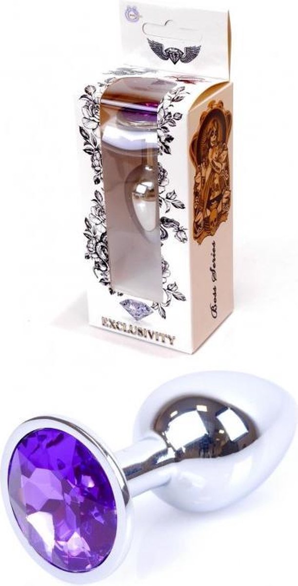 Goedkoopste Butt plug - Anaal plug- Jawellery Silver PLUG- Paars