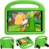 Case2go - Hoes geschikt voor Huawei Mediapad M5 / M6 - 8.4 inch - Schokbestendige case met handvat - Sparrow Kids Cover - Groen