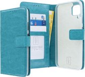 Huawei P40 Lite Bookcase hoesje - CaseBoutique - Turquoise solide - cuir artificiel