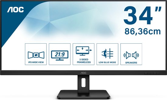 AOC Q34E2A - Ultrawide Full HD IPS Monitor - 34 inch