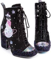 Irregular Choice Felicette Space Cat Laarzen Zwart