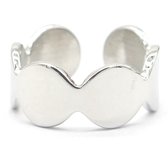 Dielay - Ring met Cirkels - One Size - Zilverkleurig