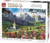Italië -  Bergen & Bloemen in de Dolomieten  - Legpuzzel (68 x 49 cm) voor Volwassenen