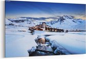 Schilderij - Skigebied in de Franse Alpen — 90x60 cm