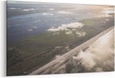 Schilderij - Luchtfoto van Ameland, — 90x60 cm