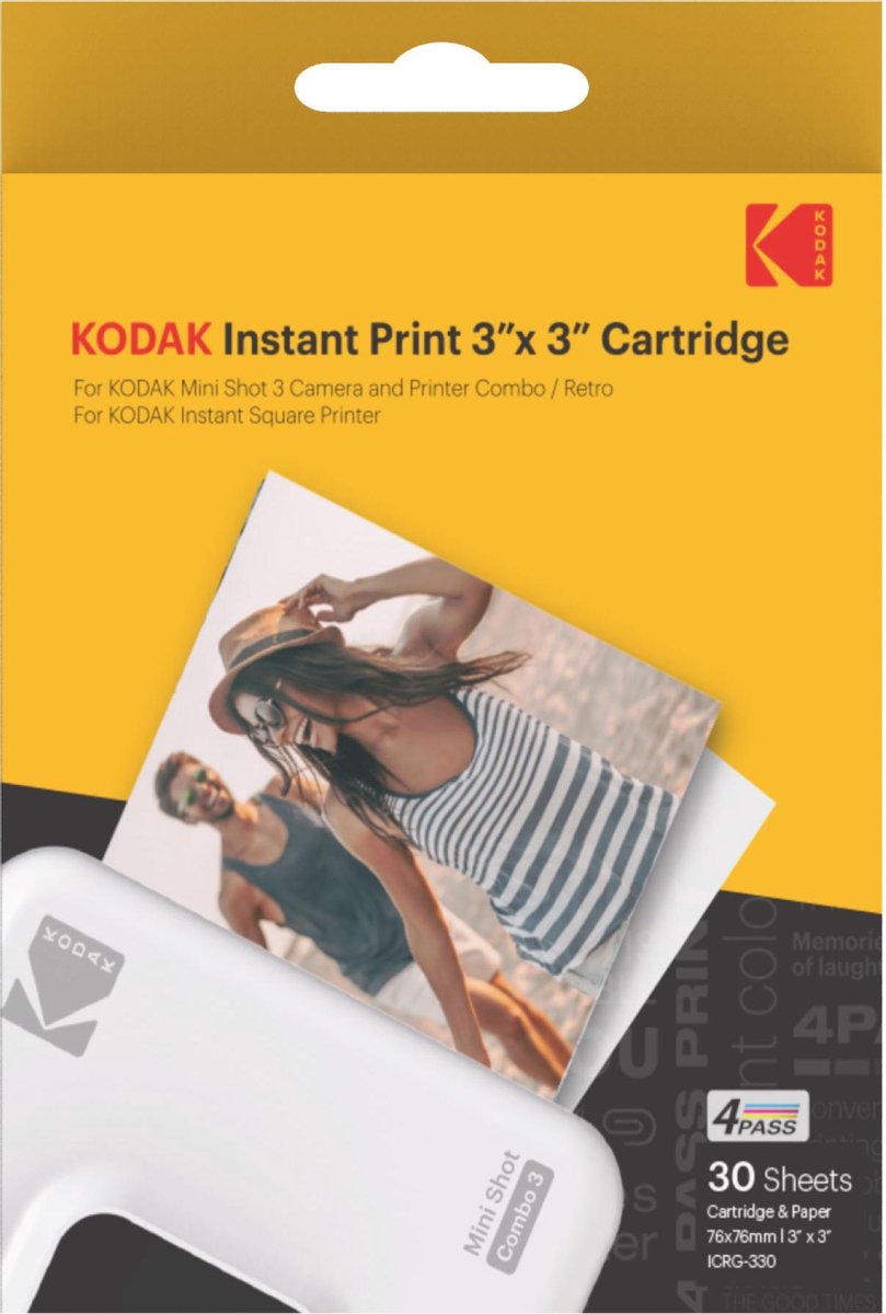KODAK Mini Shot Combo 2 C300 - Appareil Photo Instantané (Photo Carré 7,6 x  7,6 cm - 3
