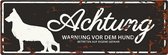 D&D Waakbord / Warning sign german shepherd de Zwart 40x14cm