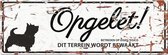D&D Waakbord / Warning sign terrier n Wit 40x14cm