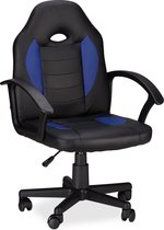 Relaxdays gamestoel XR7 - bureaustoel PC gaming - individuele zithoogte - computerstoel - blauw