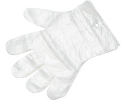 Plastic / Plastieken handschoenen wegwerp - huishoudhandschoenen wegwerphandschoenen - doos 100 stuks - disposable food gloves plastiek handschoenen poedervrij - L / Large doorzichtig