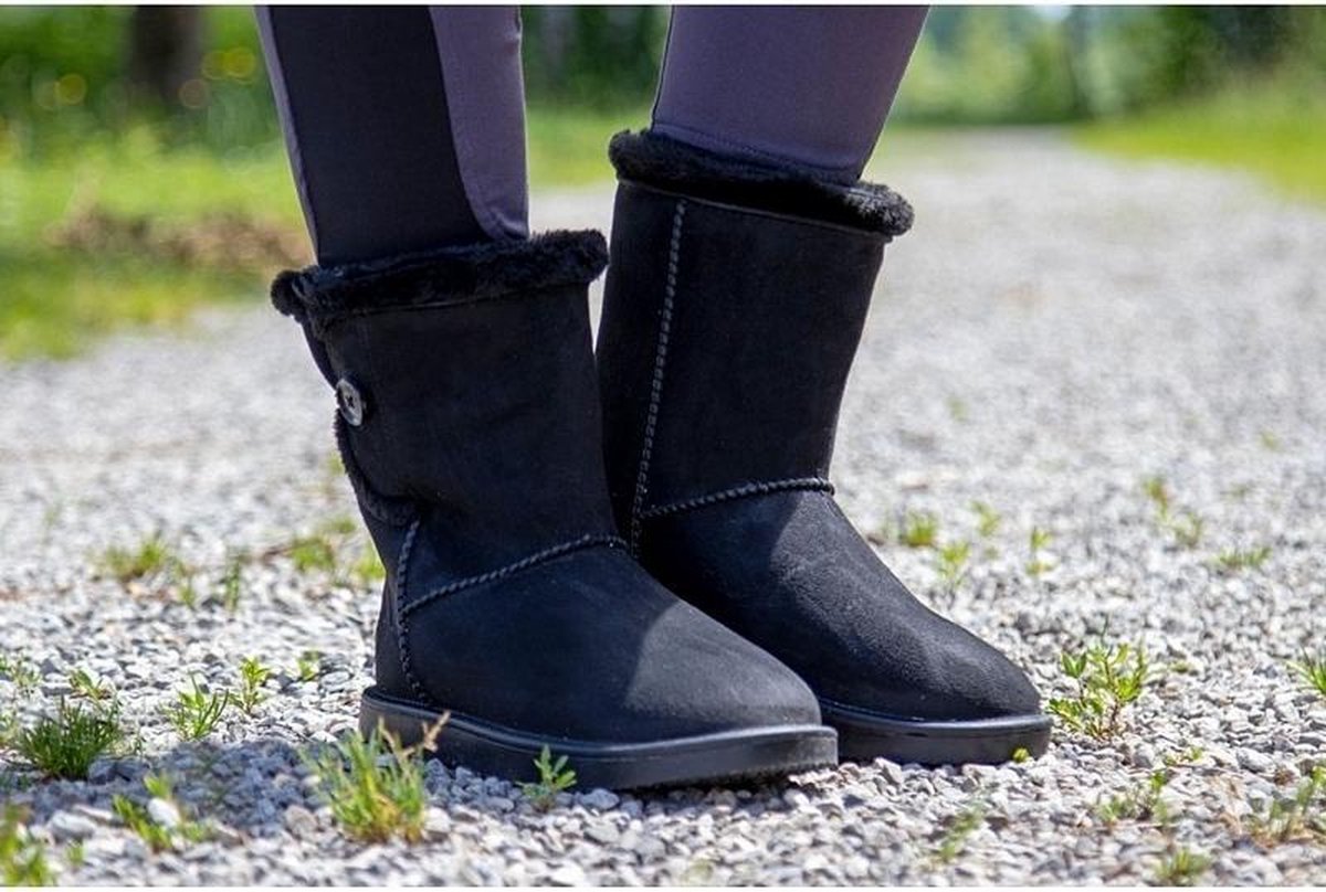 HKM Allweatherlaars Davos Button Fur Zwart