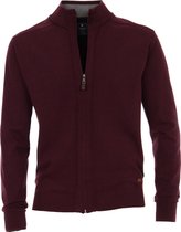 Redmond heren vest katoen - bordeaux rood (met rits) -  Maat XXXL