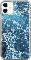 iPhone 11 hoesje siliconen - Oceaan - Soft Case Telefoonhoesje - Natuur - Transparant, Blauw