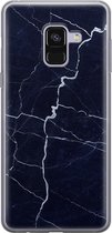 Samsung Galaxy A8 2018 hoesje siliconen - Marmer Navy - Soft Case Telefoonhoesje - Marmer - Blauw
