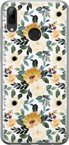 Huawei P Smart 2019 hoesje - Lovely flowers - Soft Case Telefoonhoesje - Bloemen - Geel