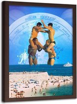 Foto in frame Water plezier, 70x100, Blauw, Premium print