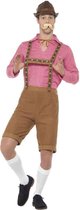 Smiffy's - Boeren Tirol & Oktoberfest Kostuum - Schuhplattler Schumi Lederhosen - Man - Bruin - XL - Bierfeest - Verkleedkleding