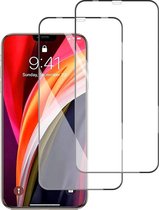 Screenprotector Glas - Full Curved Tempered Glass Screen Protector - 2x Geschikt voor: Apple iPhone 12