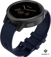 Siliconen Smartwatch bandje - Geschikt voor  Garmin Vivomove 3s silicone band - 39mm - donkerblauw - Strap-it Horlogeband / Polsband / Armband