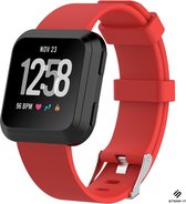 Siliconen Smartwatch bandje - Geschikt voor Fitbit Versa / Versa 2 silicone band - rood - Strap-it Horlogeband / Polsband / Armband - Maat: Maat L
