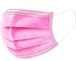 Niet-medische mondkapje met oor-elastieken ROZE, 10 stuks, latex- en glasvezelvrij, voorkom besmetting en pas goede handhygiëne toe!