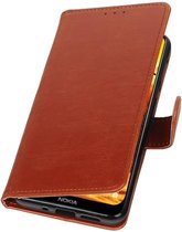 Wicked Narwal | Premium bookstyle / book case/ wallet case voor Nokia 8.1 Bruin