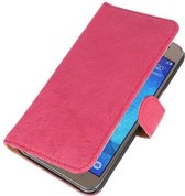 Wicked Narwal | Echt leder bookstyle / book case/ wallet case Hoes voor Samsung galaxy j5 2015 J500F Roze