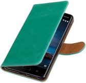 Wicked Narwal | Premium TPU PU Leder bookstyle / book case/ wallet case voor Nokia 8 Groen