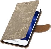 Wicked Narwal | Lace bookstyle / book case/ wallet case Hoes voor Huawei Honor 6 A Goud