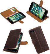 Wicked Narwal | Premium TPU PU Leder bookstyle / book case/ wallet case voor iPhone 7/8 Plus Mocca