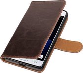 Wicked Narwal | Premium TPU PU Leder bookstyle / book case/ wallet case voor Samsung Galaxy J3 Pro Mocca
