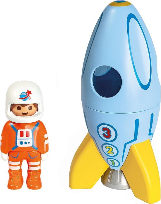 PLAYMOBIL 1.2.3 Astronaut met raket - 70186 - PLAYMOBIL