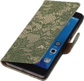 Wicked Narwal | Lace bookstyle / book case/ wallet case Hoes voor Huawei Honor 7 Donker Groen