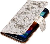 Wicked Narwal | Lace bookstyle / book case/ wallet case Hoes voor Samsung Galaxy S4 i9500 Wit