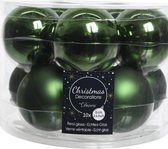 10x Donkergroene glazen kerstballen 6 cm - glans en mat - Glans/glanzende - Kerstboomversiering donkergroen