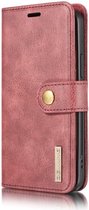 DG Ming iPhone 12 Mini Hoesje 2-in-1 Book Case en Back Cover Rood