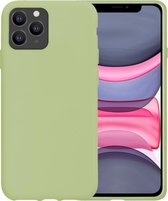 iPhone 11 Pro Max Hoes Case Siliconen Hoesje Cover - Groen