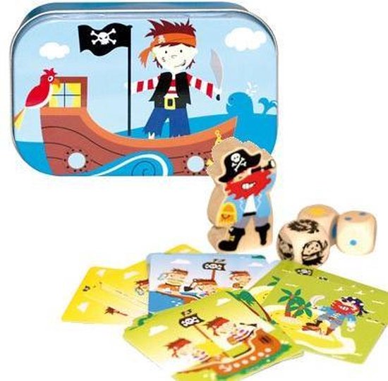 Gezelschapsspel: Spel -  Dobbelspel - Piraten - In blik - 3+, uitgegeven door simply for kids
