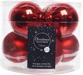 Glazen kerstballen christmas red 70mm Kerstartikelen