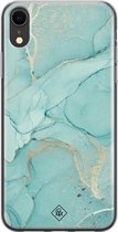 iPhone XR hoesje siliconen - Marmer mint groen | Apple iPhone XR case | TPU backcover transparant