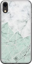 iPhone XR hoesje siliconen - Marmer mint mix | Apple iPhone XR case | TPU backcover transparant