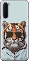 OnePlus Nord hoesje siliconen - Tijger wild | OnePlus Nord case | blauw | TPU backcover transparant