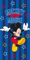 Disney Mickey Mouse strandlaken Stripes - 70 x 140 cm - Mickey handdoek -  blauw
