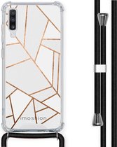 iMoshion Design hoesje met koord voor de Samsung Galaxy A70 - Grafisch Koper - Wit / Goud